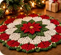 Tapete navideño tejido a crochet