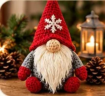 Gnomo navideño de barba larga