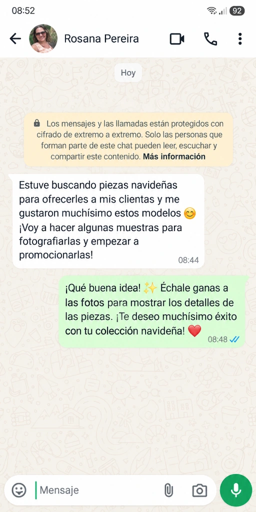 Mensaje de Rosana Pereira sobre ofrecer piezas a sus clientas